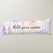 紫色のオレンジ色の水の色の抽象芸術を追加の名前文字th ボディピロー (裏面)