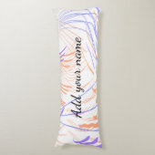 紫色のオレンジ色の水の色の抽象芸術を追加の名前文字th ボディピロー (正面縦)