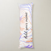 紫色のオレンジ色の水の色の抽象芸術を追加の名前文字th ボディピロー (裏面 (縦))