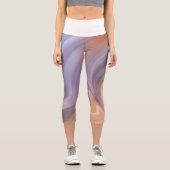 紫色のオレンジ色の流体アートプリントカプリレギンス カプリレギンス (正面)