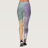 紫色のオレンジ色の流体アートプリントレギンス レギンス (裏面)