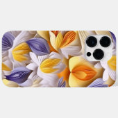 紫色のオレンジ色の白い黄色の3-Dルッククロカス Case-Mate iPhoneケース (裏面 (横))
