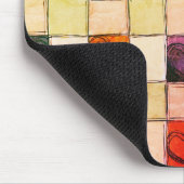 紫色のオレンジ色の緑のハートギンガムマウスパッド マウスパッド (コーナー)