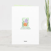 紫色のオレンジ色の花ヒアシンスサンキューカード サンキューカード (裏面)