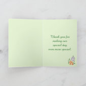 紫色のオレンジ色の花ヒアシンスサンキューカード サンキューカード (内部)