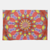 紫色のオレンジ黄色の抽象芸術パターン台所Towe キッチンタオル (横)