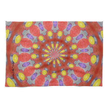 紫色のオレンジ黄色の抽象芸術パターン台所Towe