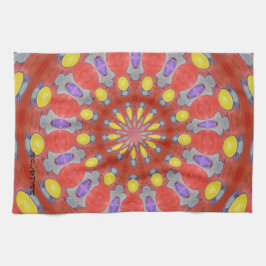 紫色のオレンジ黄色の抽象芸術パターン台所Towe キッチンタオル