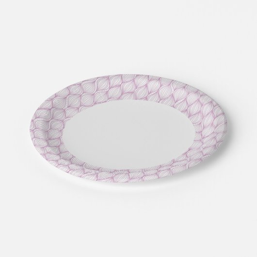 紫色のオージストライプーパターンの背景 ペーパープレート (アングル)