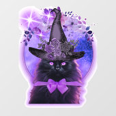 紫色のオーラを持つ黒猫 ウィンドウサイン (シート)