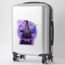 紫色のオーラを持つ黒猫