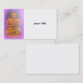 紫色のオーラ・ブッダ・ビジネス・カード 名刺 (正面/裏面)