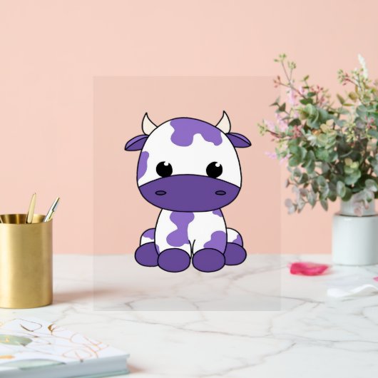 紫色のカウオーバーサイズTシャツ_1 アクリルサイン (ウェディング)