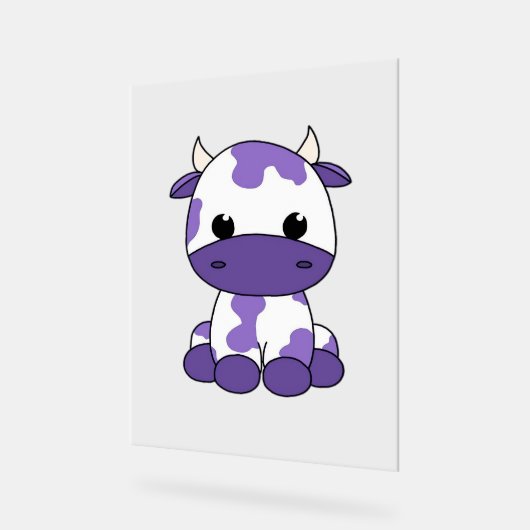 紫色のカウオーバーサイズTシャツ_1 アクリルサイン (傾斜)