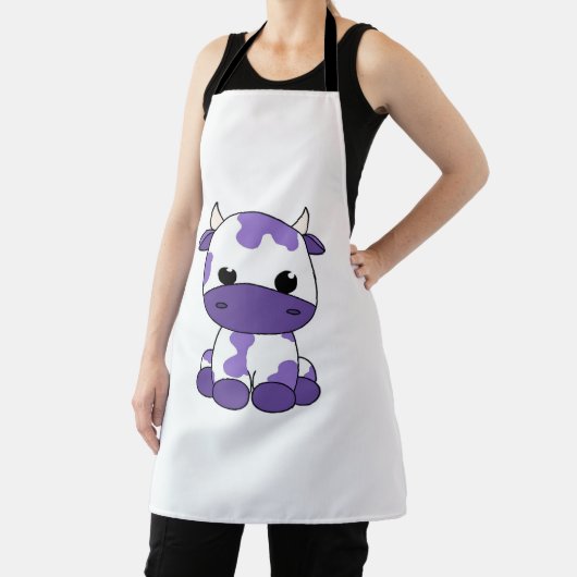 紫色のカウオーバーサイズTシャツ_1 エプロン (インサイチュ)