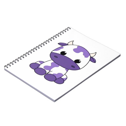 紫色のカウオーバーサイズTシャツ_1 ノートブック (左側)