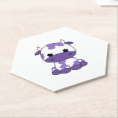 紫色のカウオーバーサイズTシャツ_1 ペーパーコースター (アングル)