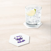 紫色のカウオーバーサイズTシャツ_1 ペーパーコースター (インサイチュ)