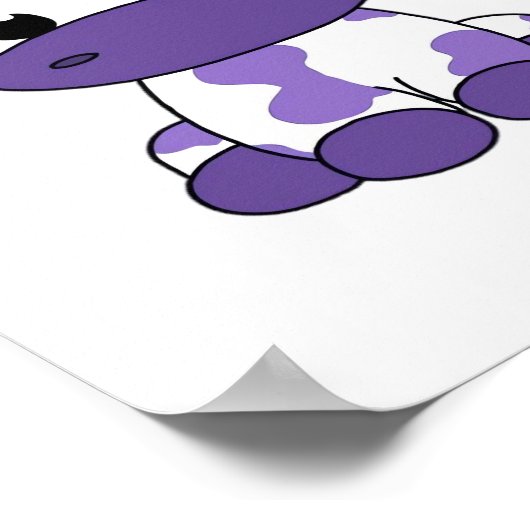 紫色のカウオーバーサイズTシャツ_1 ポスター (角)