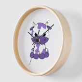 紫色のカウオーバーサイズTシャツ_1 壁時計 (傾斜)