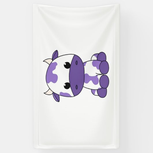 紫色のカウオーバーサイズTシャツ_1 横断幕 (縦)