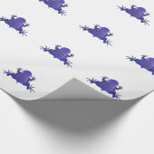 紫色のカエル ラッピングペーパー (角)