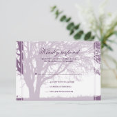 紫色のカシの秋の結婚式の応答カード 出欠カード (スタンド正面)