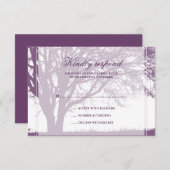 紫色のカシの秋の結婚式の応答カード 出欠カード (正面/裏面)