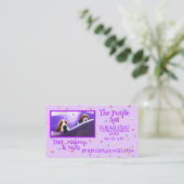紫色のカスタマイズ可能なスパ名刺 予約カード (スタンド正面)