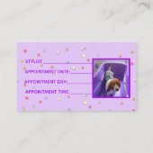 紫色のカスタマイズ可能なスパ名刺 予約カード (裏面)