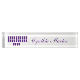 紫色のカスタムな法廷記者の名札 デスクネームプレート