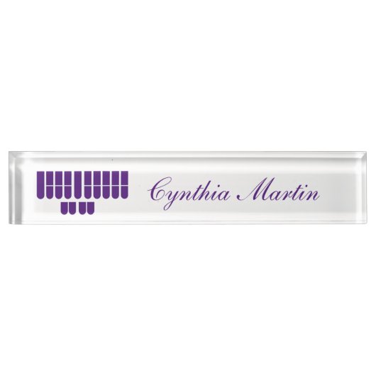 紫色のカスタムな法廷記者の名札 デスクネームプレート (正面)