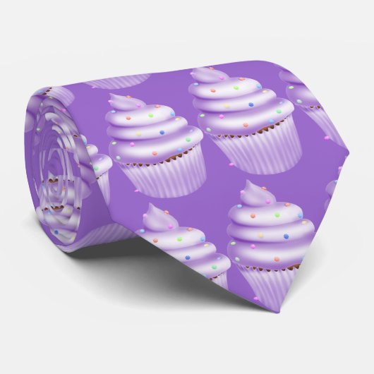 紫色のカップケーキのパン屋のタイ ネクタイ (ロール)