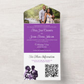 紫色のカップルすべてを1つの招待状 オールインワン招待状 (内側)