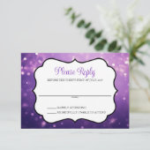 紫色のカップルの応答カード 出欠カード (スタンド正面)