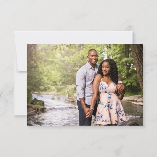 紫色のカップルの応答カード 出欠カード (裏面)