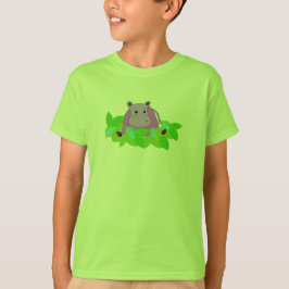 紫色のカバとテントウムシ Tシャツ
