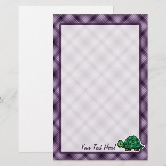 紫色のカメ 便箋 (正面/裏面)