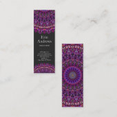 紫色のカラフルな花の曼荼羅 スキニー名刺 (正面/裏面)