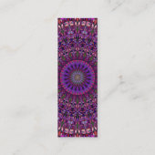 紫色のカラフルな花の曼荼羅 スキニー名刺 (裏面)