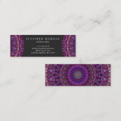 紫色のカラフルな花の曼荼羅 スキニー名刺 (正面/裏面)