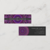 紫色のカラフルな花の曼荼羅 スキニー名刺 (正面/裏面)