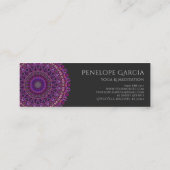紫色のカラフルな花の曼荼羅 スキニー名刺 (裏面)