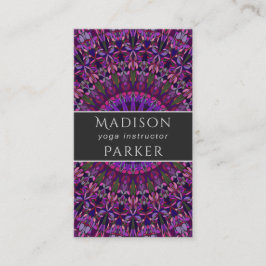紫色のカラフルな花の曼荼羅 名刺