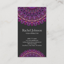 紫色のカラフルな花の曼荼羅 名刺