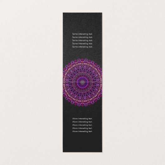 紫色のカラフルな花の曼荼羅 名刺 (内部フラット)