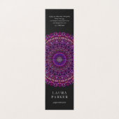 紫色のカラフルな花の曼荼羅 名刺 (外部フラット)