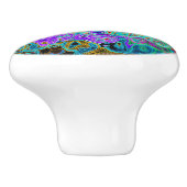 紫色のカラフル溝状抽象芸術レトロ液スワール セラミックノブ (側面)