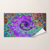 紫色のカラフル溝状抽象芸術レトロ液スワール バスタオルセット (ハンドタオル)