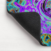 紫色のカラフル溝状抽象芸術レトロ液スワール マウスパッド (コーナー)